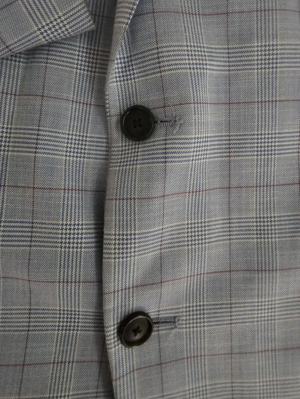 Stafford Glen Plaid Sport Coat Blazer Men’s 44R Blue Windowpane Business Career